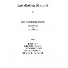 Deutz Diesel Engine 413 - 513 - 909 - 910 - 912 - 913 - 914 - 1011 - 2011 Installation Manual